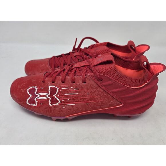 Under Armour Blur Smoke Suede 2.0 MC 3027978-600 Men Red Football Cleats Sz 8 - Picture 1 of 10